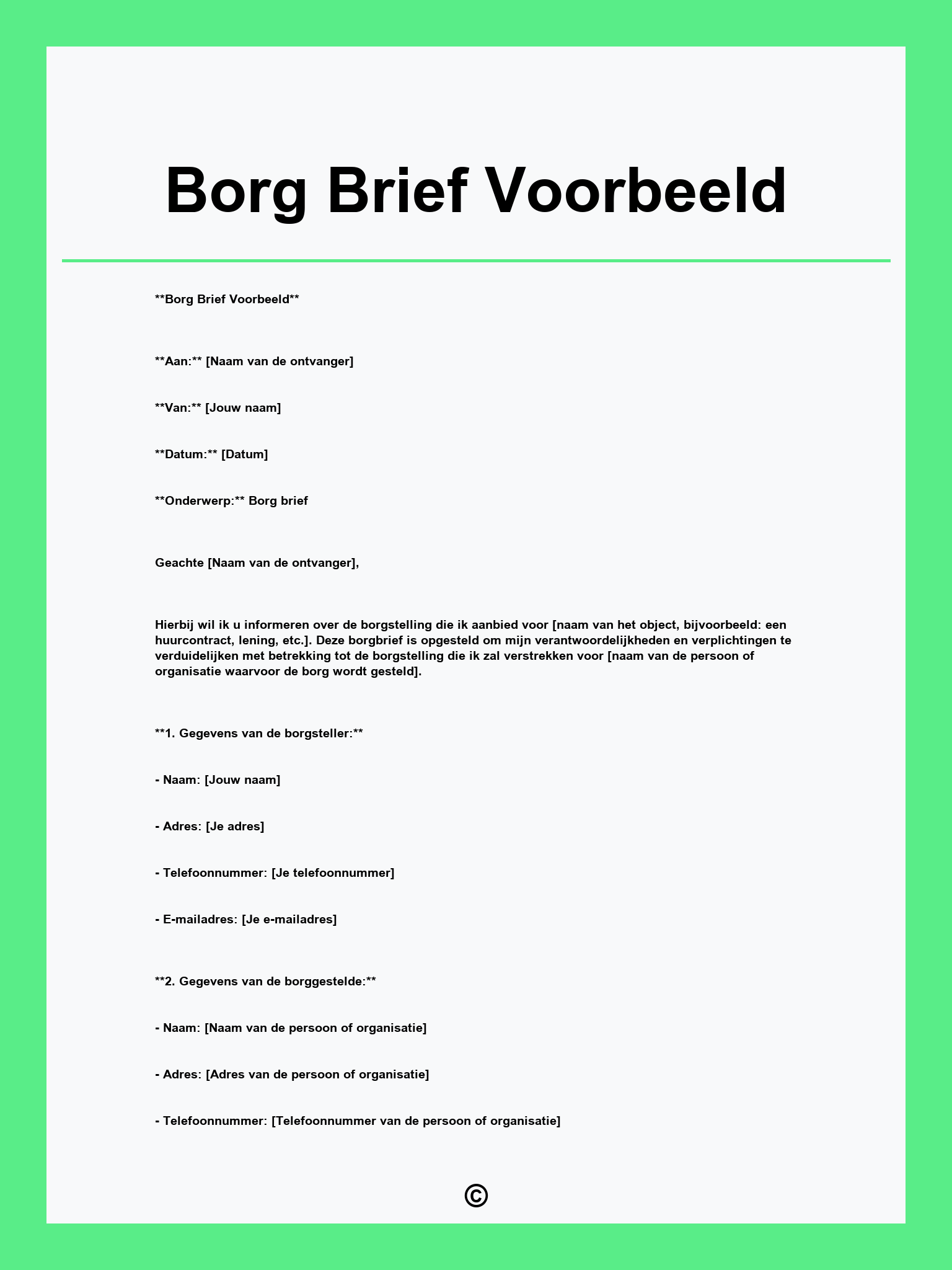 Borg Brief Voorbeeld