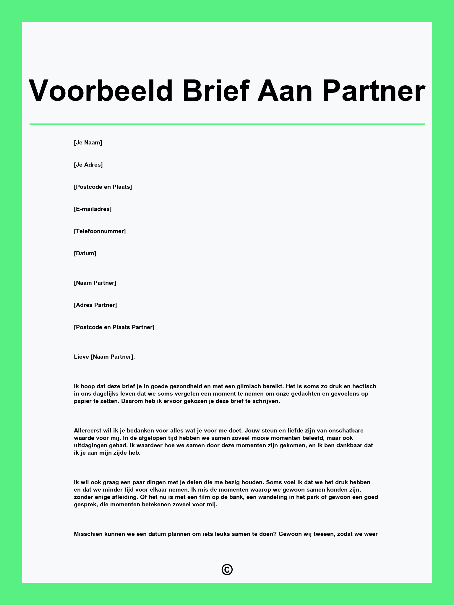Voorbeeld Brief Aan Partner