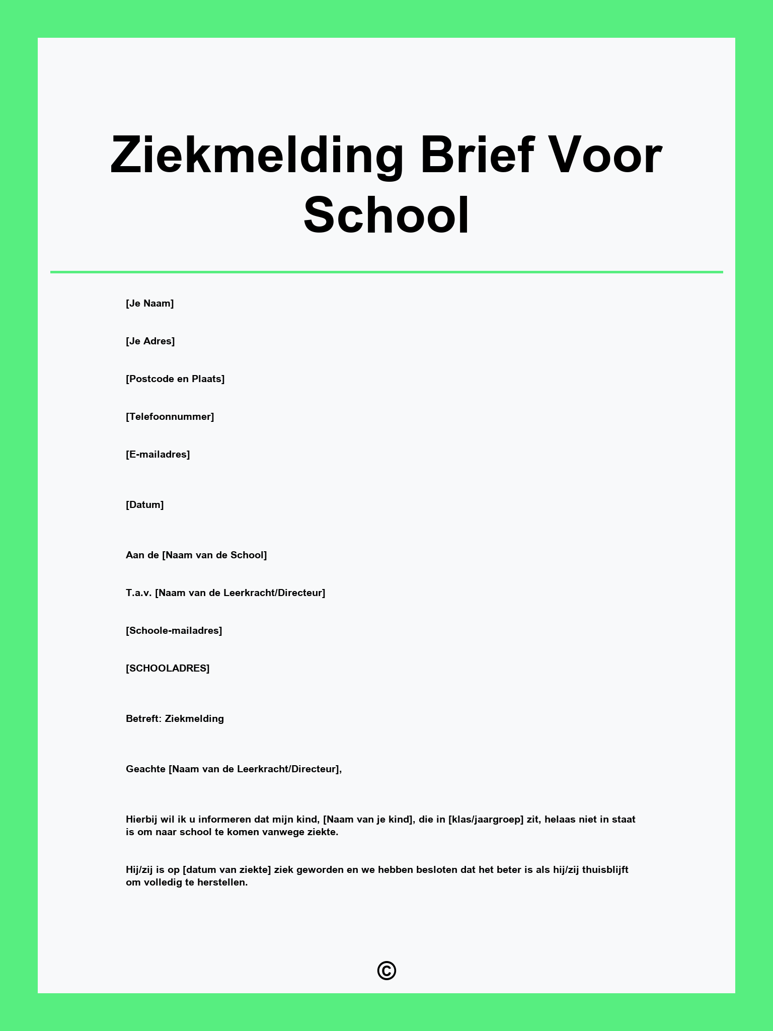 Ziekmelding Brief Voor School